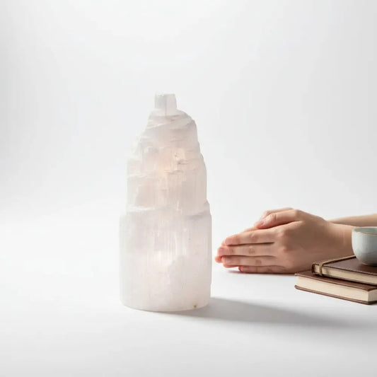 Selenite Lamp 20 - 25cm Lamp