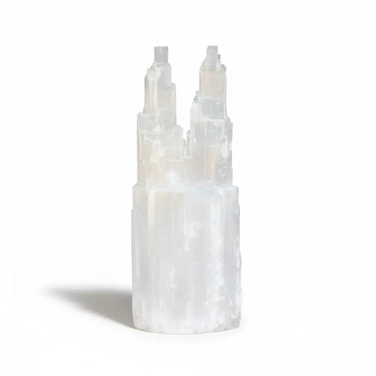 Selenite Twin Tower Lamp 30 - 40CM Lamp