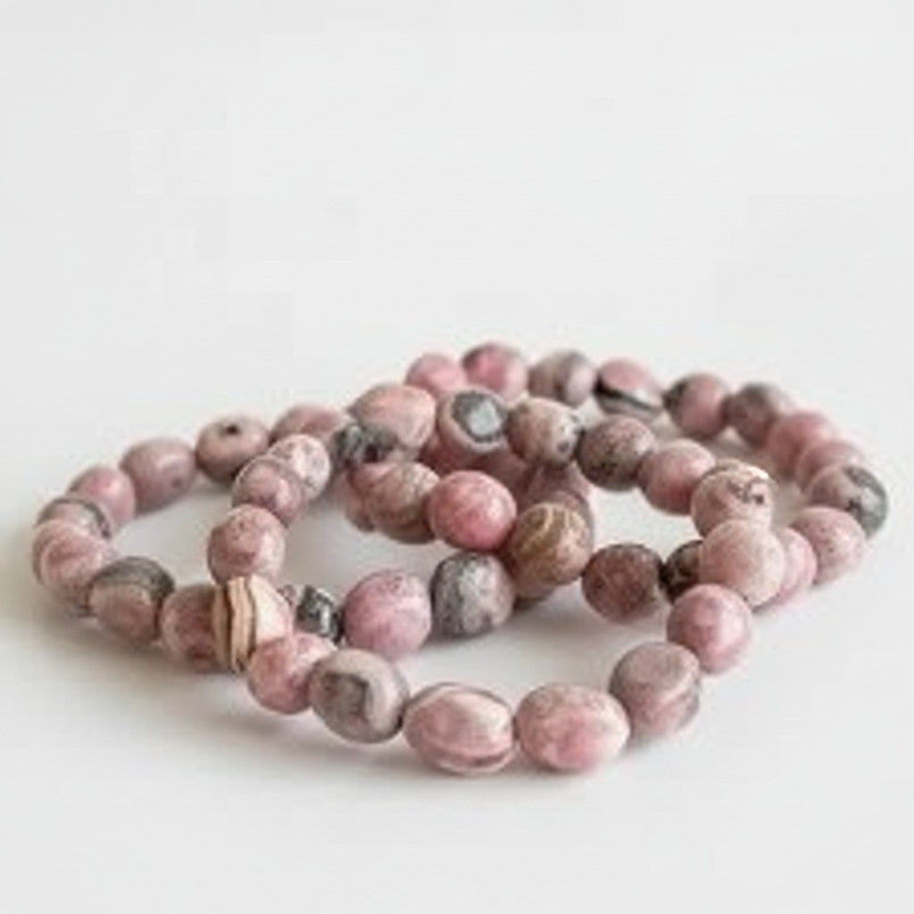 Rhodochrosite Tumbled Bead Bracelet