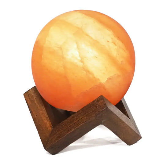 Sphere Salt Lamp with Wooden Holder (12V – 12W) Lamp