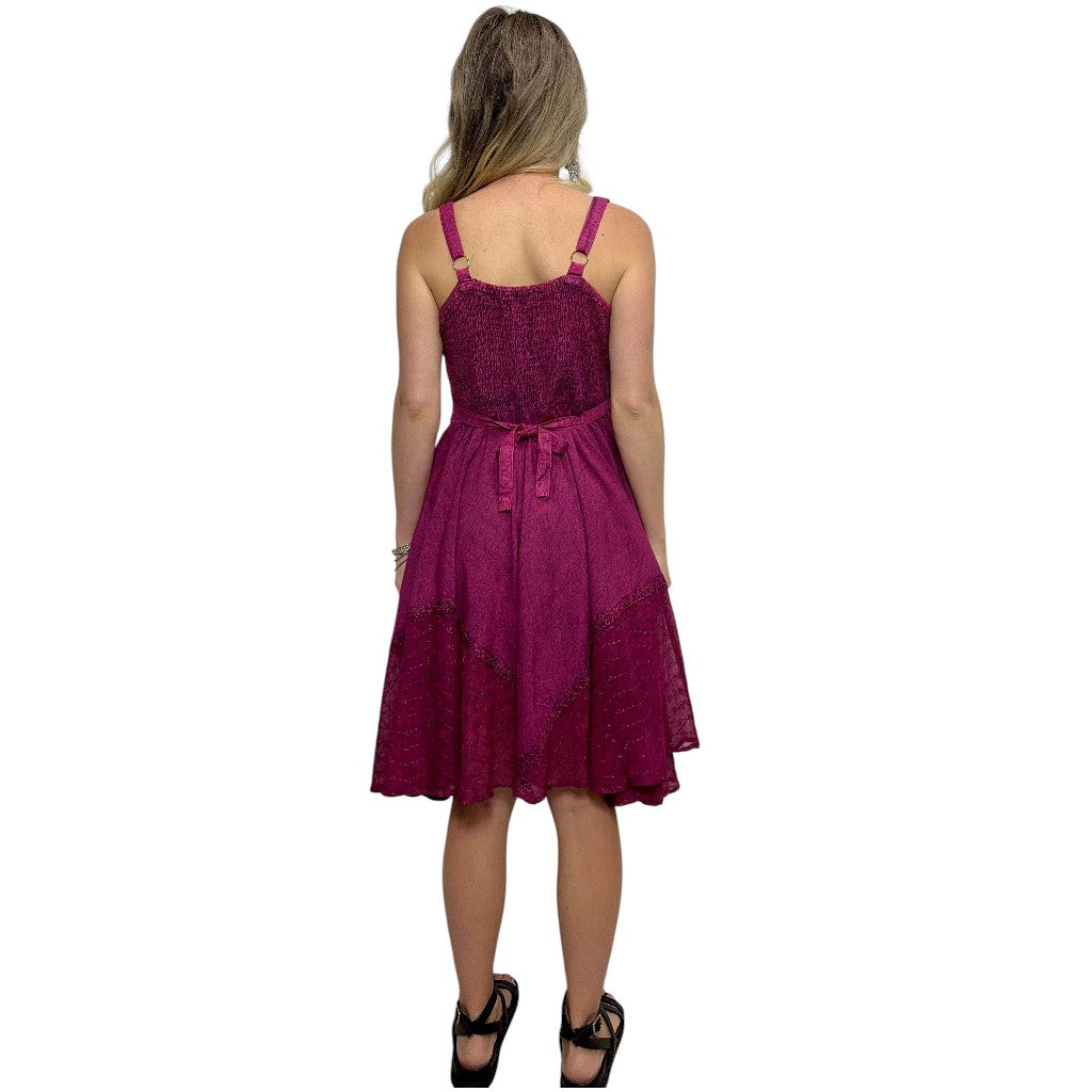 Orenda Lace Up Stonewash Strap Dress