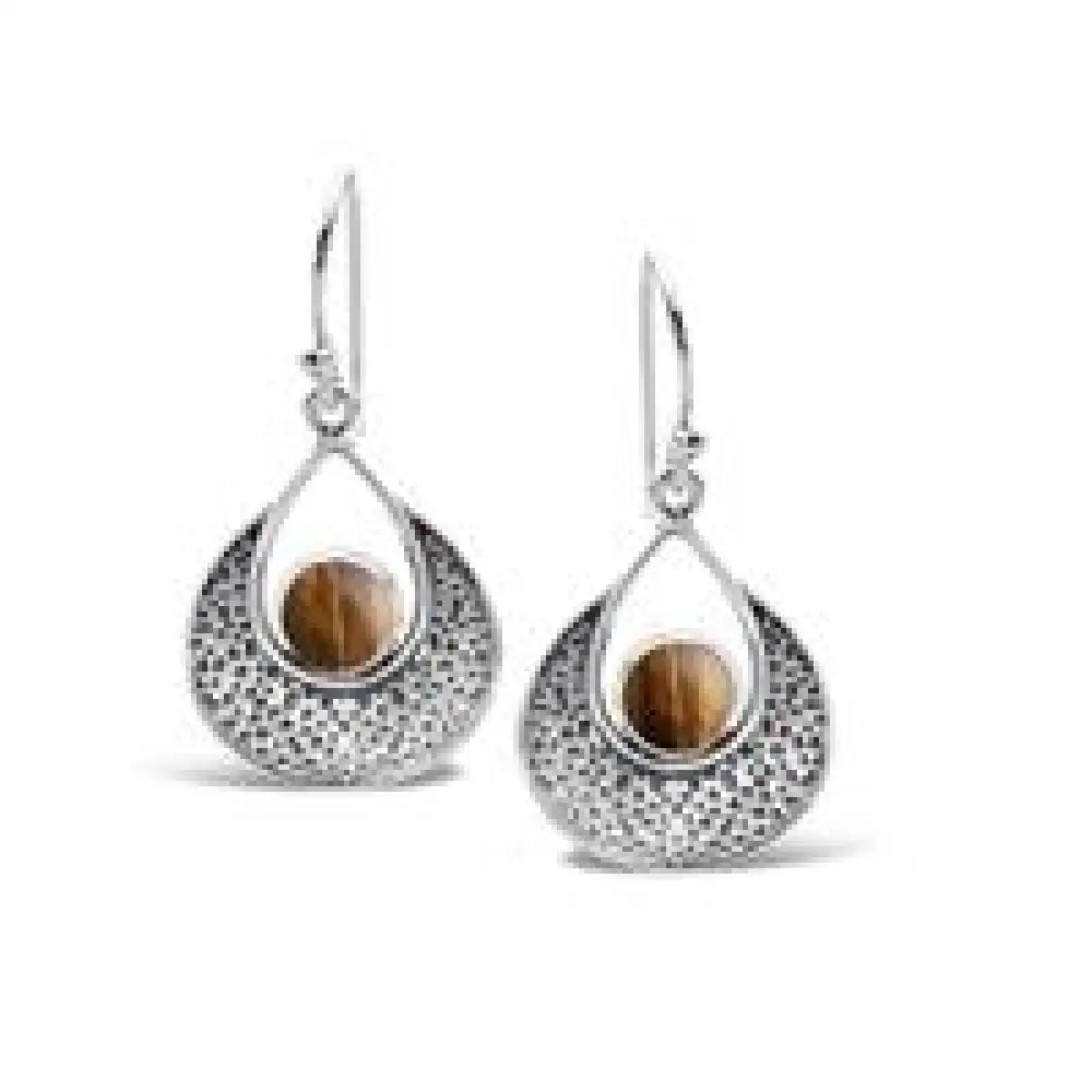 Tiger Eye Silver Egyptian Earrings Earrings