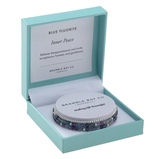 Trio Bracelet Set - Blue Fluorite & Silver - Inner Peace