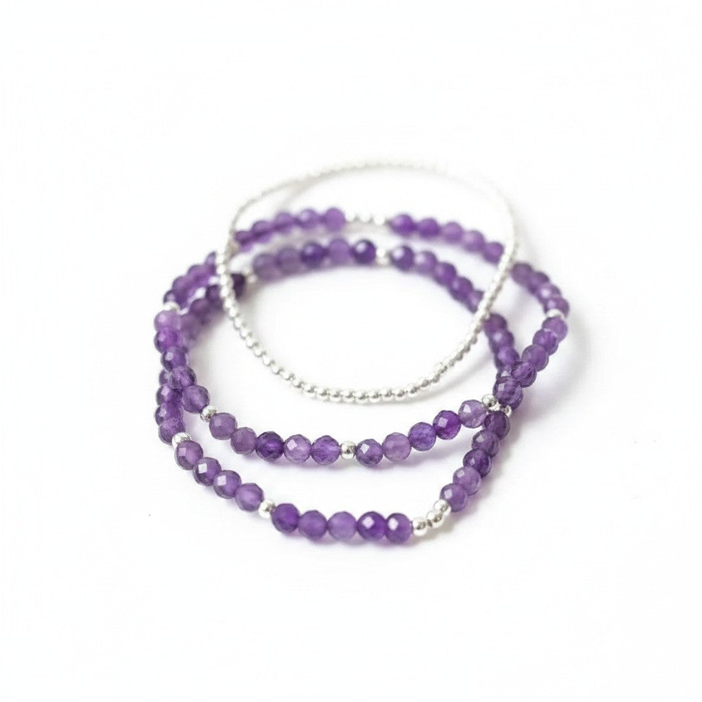 Trio Bracelet Set - Amethyst - Stress Relief