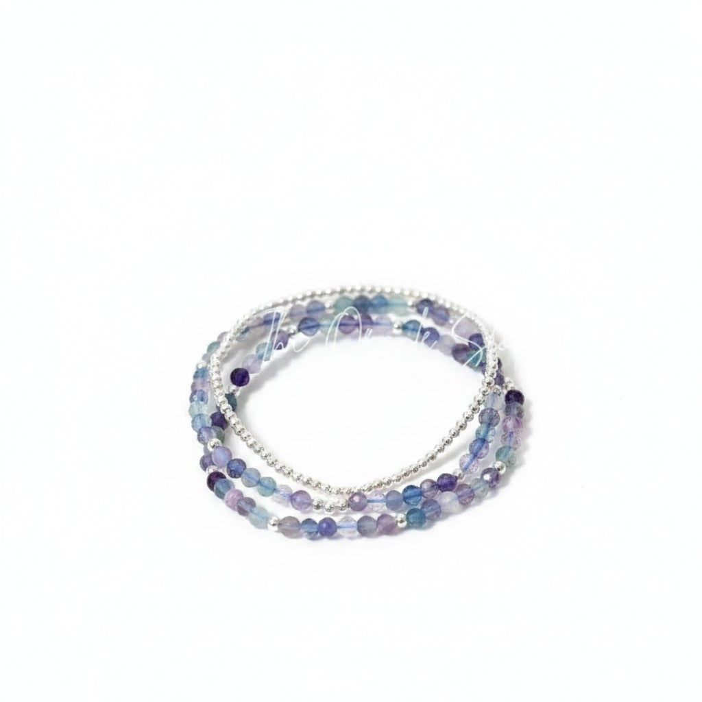 Trio Bracelet Set - Blue Fluorite & Silver - Inner Peace