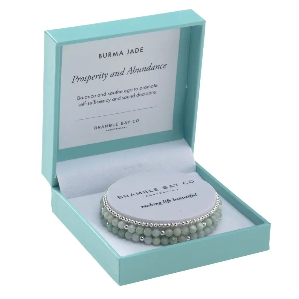 Trio Bracelet Set - Burma Jade & Silver - Prosperity & Abundance bracelet