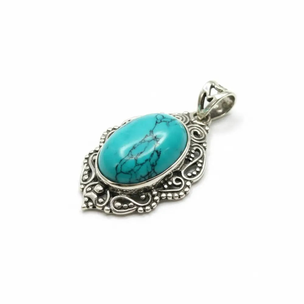 Turquoise Princess Silver Pendant Charms & Pendants