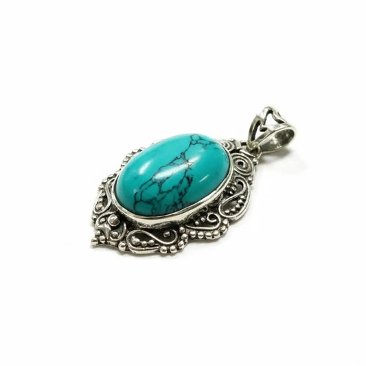 Turquoise Princess Silver Pendant Charms & Pendants