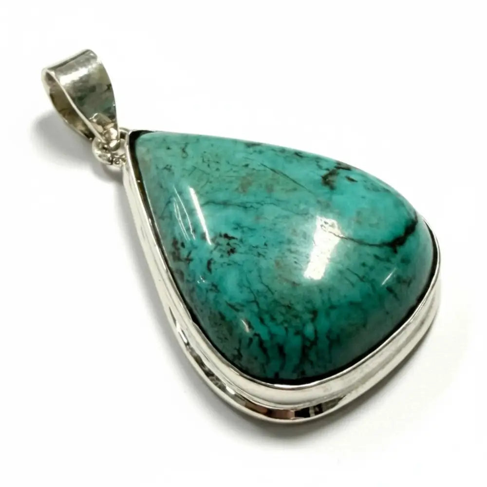 Turquoise Teardrop Silver Pendant Charms & Pendants