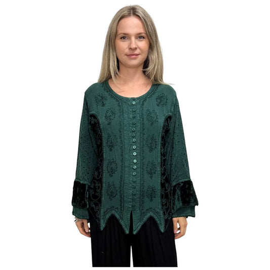 Aurora Maia Stonewash Velvet Top