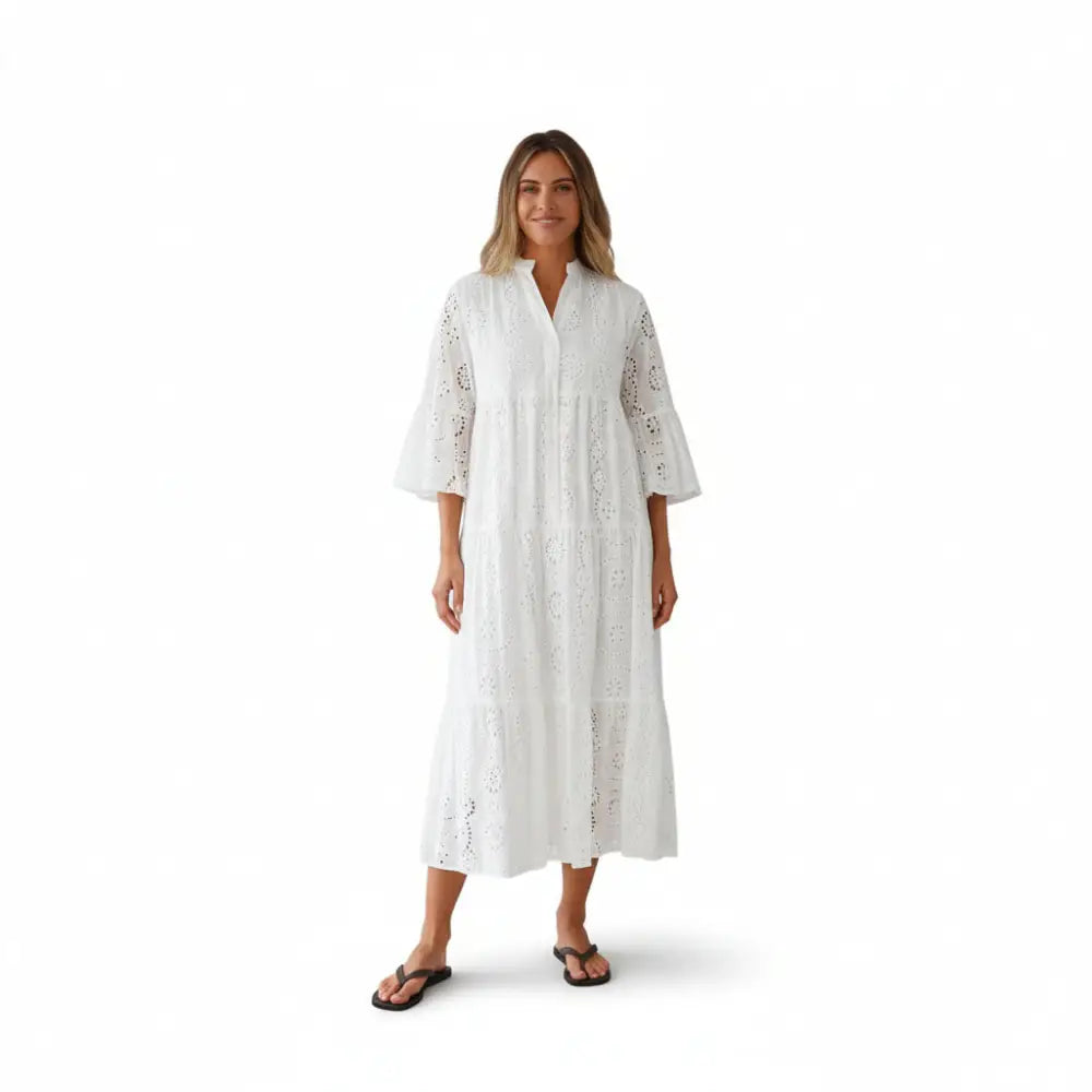 White Dress Cotton Bohemian Dresses
