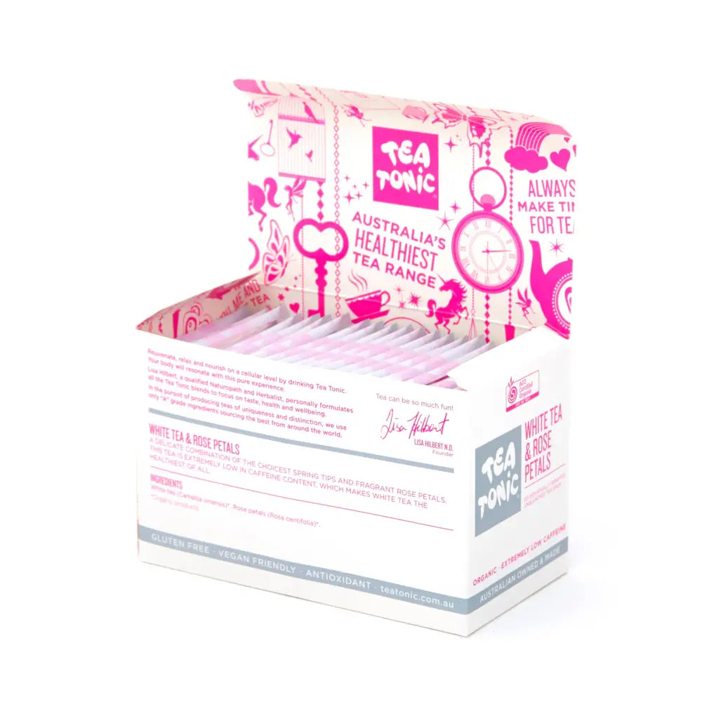 White Tea & Rose Petals 20 Tea Bags - Box