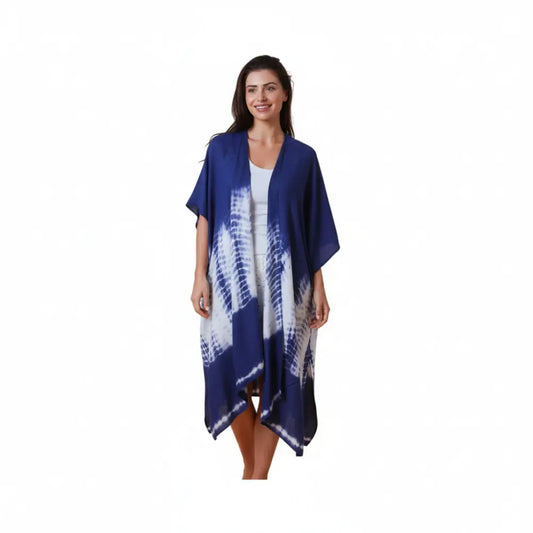 Wrap Top - Navy Tie Dye Top
