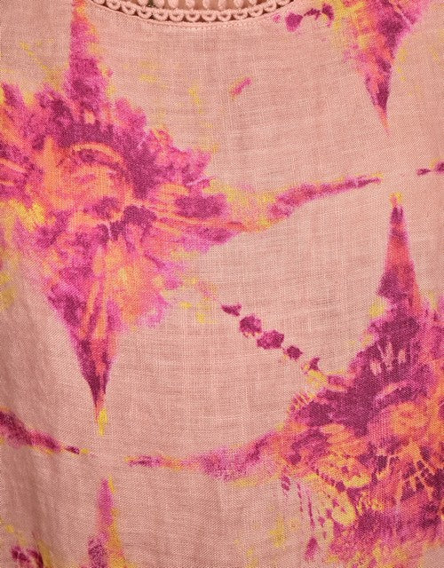 Italian Linen - PINK TIE DYE ZOE MAXI DRESS