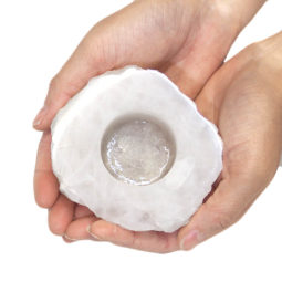 Clear Quartz Tealight Candle Holder