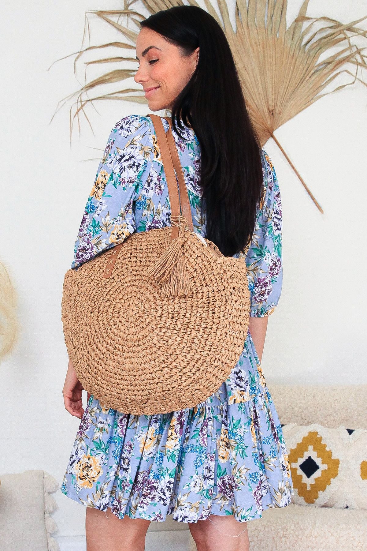Boho Straw Handbag - Natural