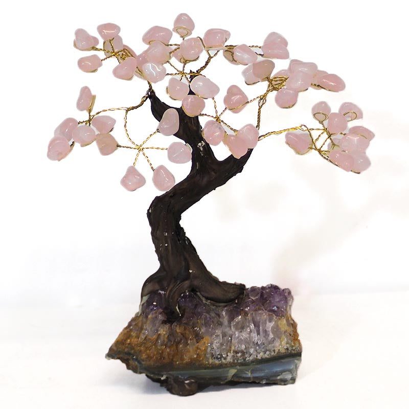 ROSE QUARTZ Bonsai Crystal Tree 20