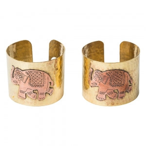 BRACELET - Brass Copper Elephant Inlay