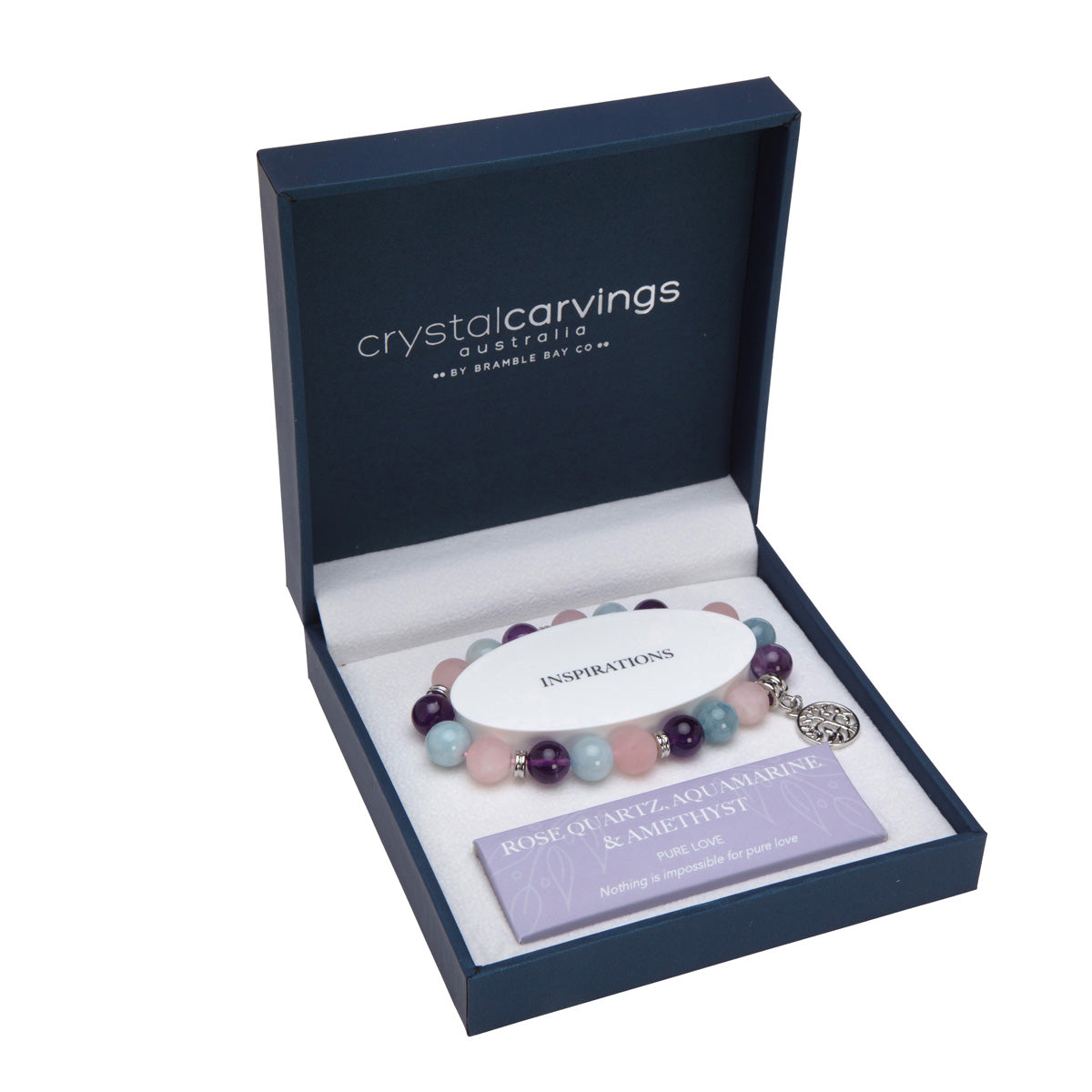 TOL Aquamarine, Amethyst, Rose Quartz Bracelet