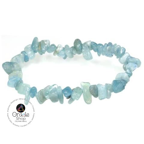 Aquamarine Crystal Chip Bracelet
