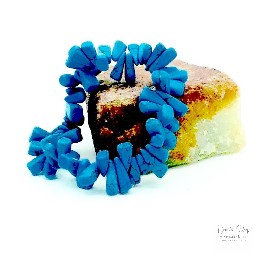 Blue Howlite Tooth Chip Bracelet