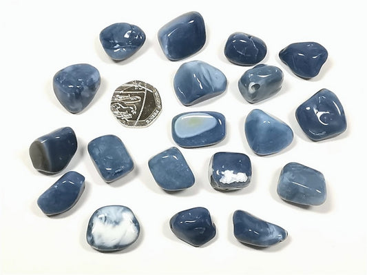 Blue Opal Tumble Crystals ~ Boosts Calm Chats & Heals Blocks to Expression