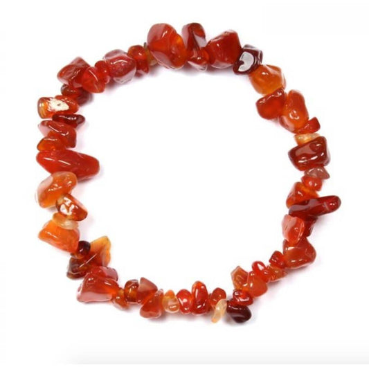 Carnelian Crystal Chip Bracelet ~ Confidence /Vitality