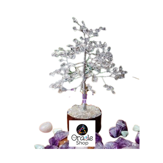 Clear Quartz Crystal Tree - Wood Base