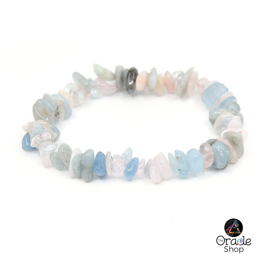 Morganite Crystal Chip Bracelets