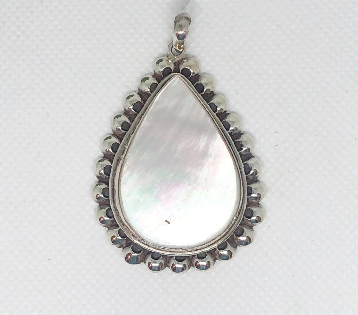 Mother of Pearl Silver Filagree Pendant