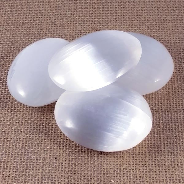 Selenite Palmstones / Massage Stones