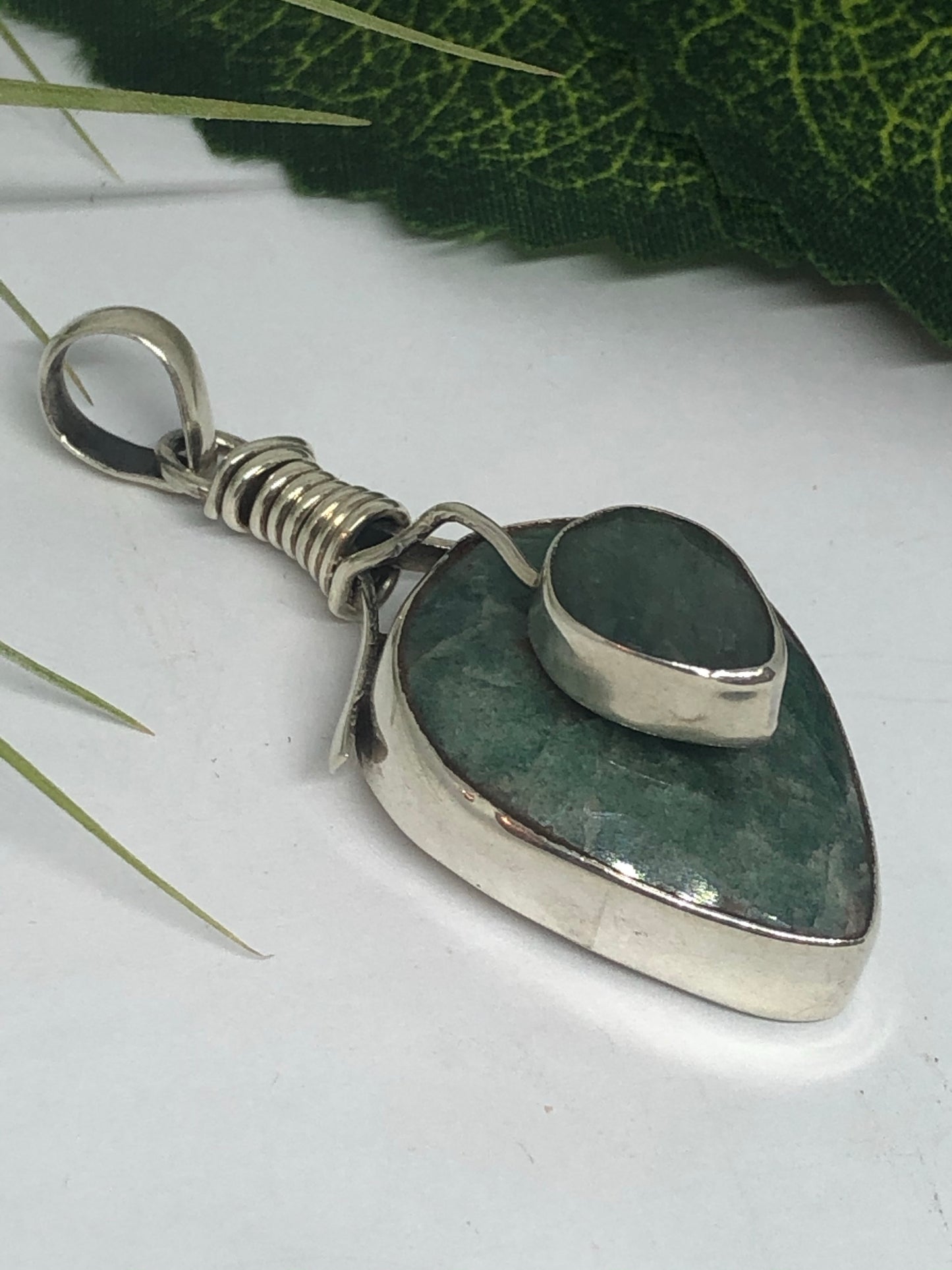 Emerald Crystal Pendant in Silver
