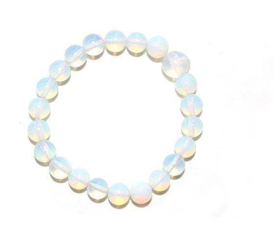 Opalite Bead Crystal Bracelet