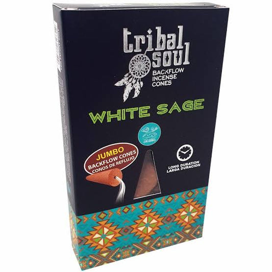 BACKFLOW INCENSE TRIBAL SOUL CONES JUMBO WHITE SAGE