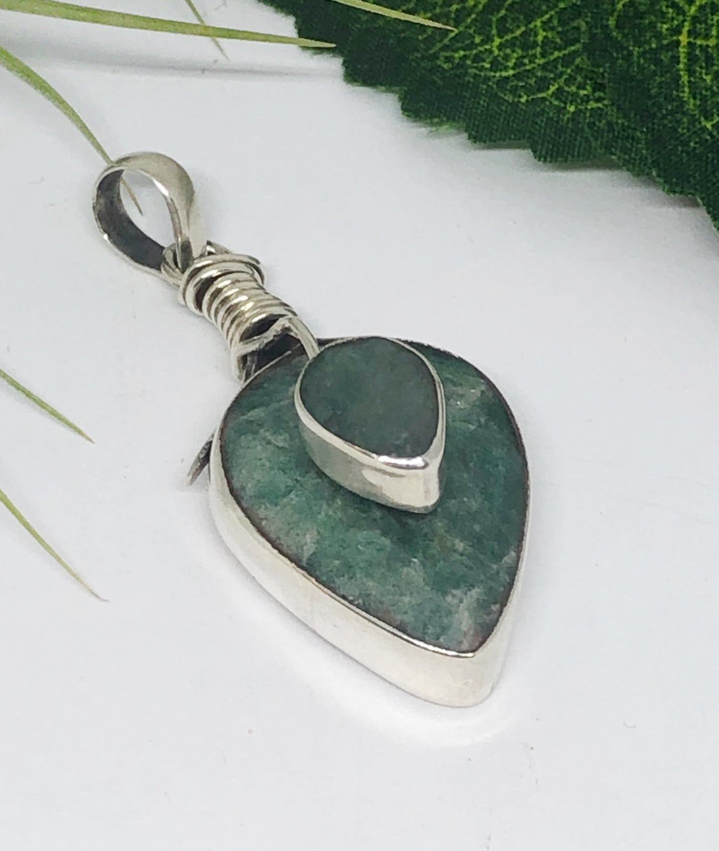 Emerald Crystal Pendant in Silver