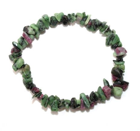 Ruby Zoisite Crystal Chip Bracelets