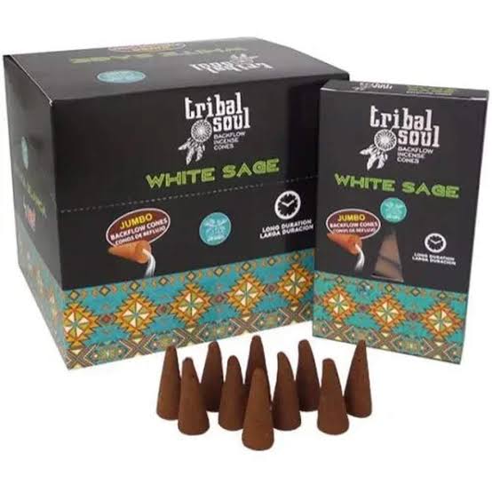 BACKFLOW INCENSE TRIBAL SOUL CONES JUMBO WHITE SAGE