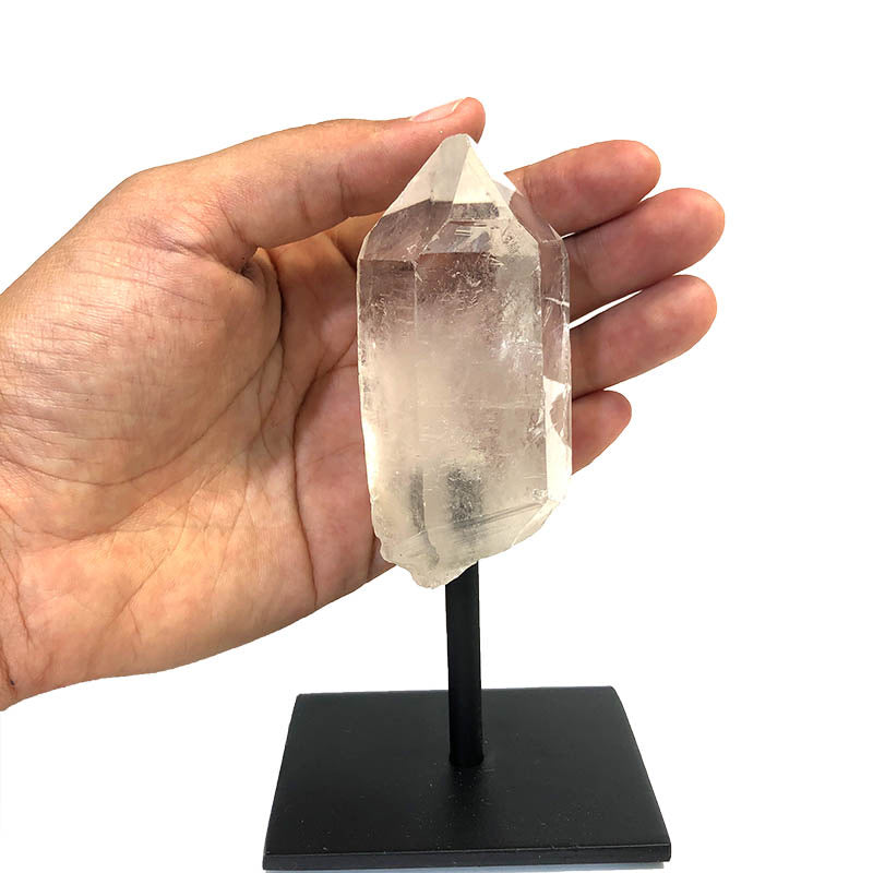 Clear Quartz Crystal Point on Stand