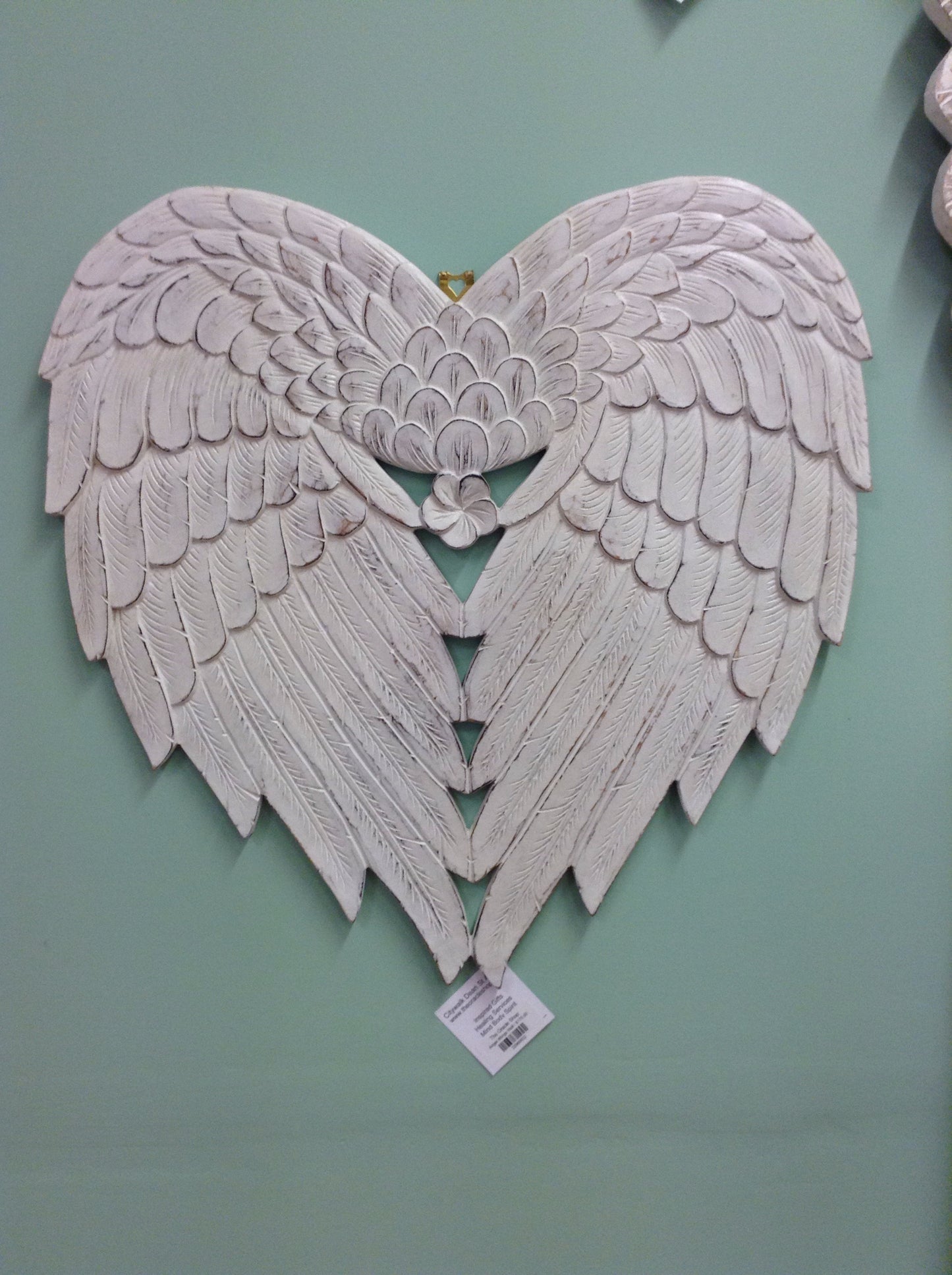 Wall Art Wood Carved Angel Wings