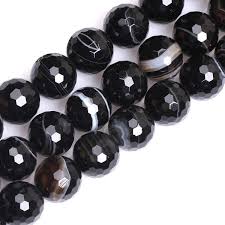 Black Agate Bead Crystal Bracelet