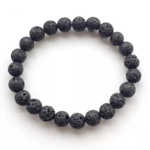 Lava Stone Crystal Bead Bracelet