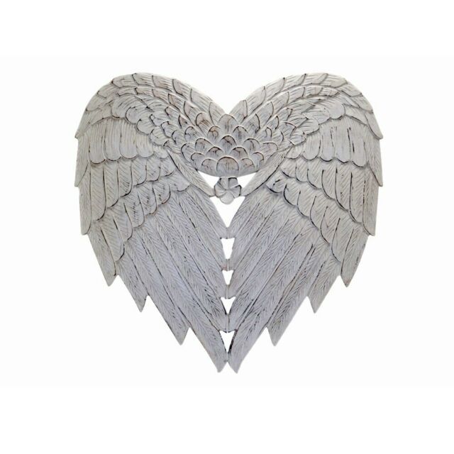 Wall Art Wood Carved Angel Wings