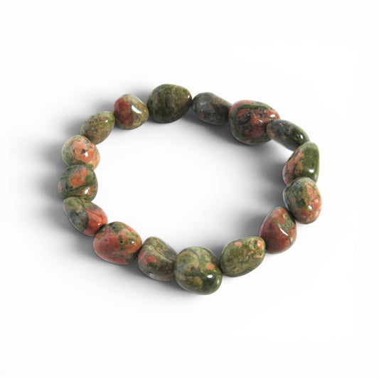 Unakite Jasper Tumble Bead Bracelets