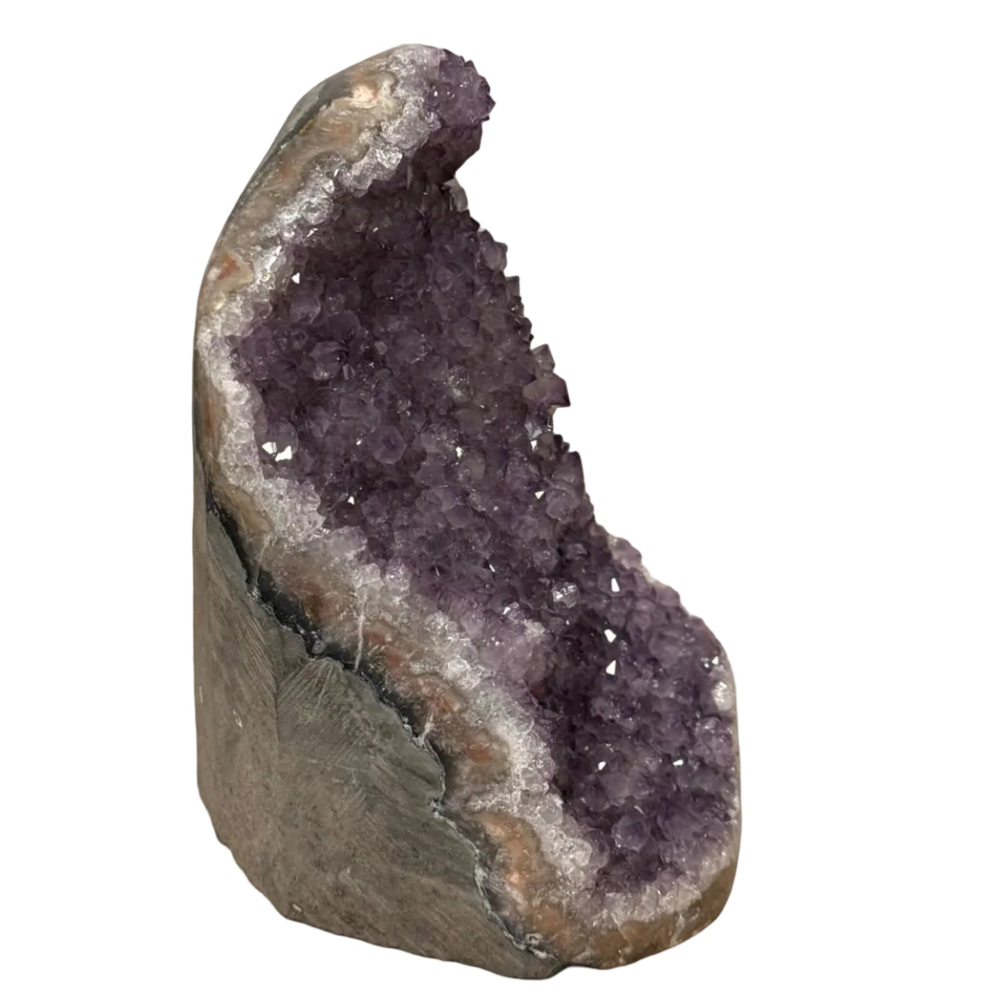 Amethyst Geode Base Cut Polished Edge 022