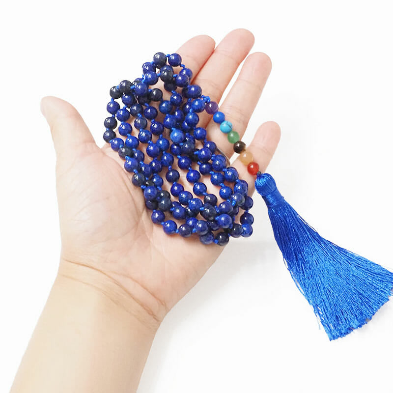 Prayer Beads Lapis and Gemstones Tree of life 108 Beads