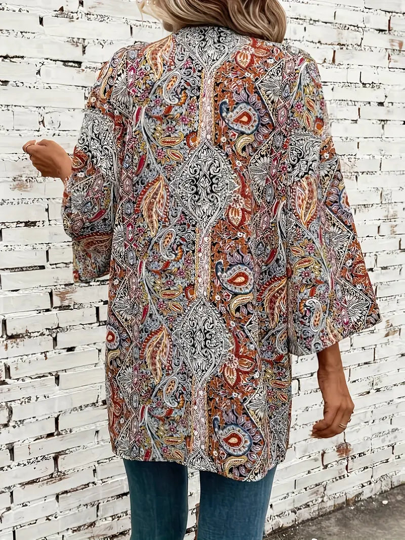 Paisley Kimono Bohemian Red Tunic