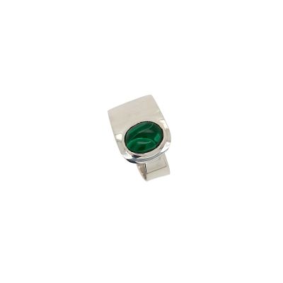 Malachite & Silver Adj Ring