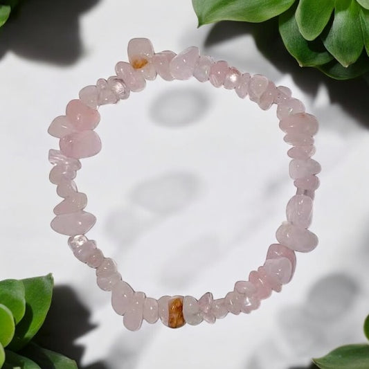 Rose Quartz Crystal Chip Bracelet