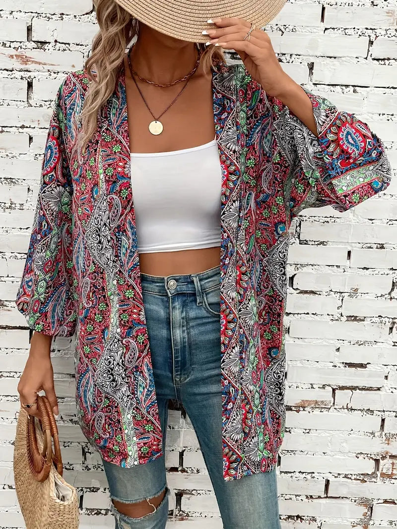 Paisley Kimono Bohemian Rose Tunic