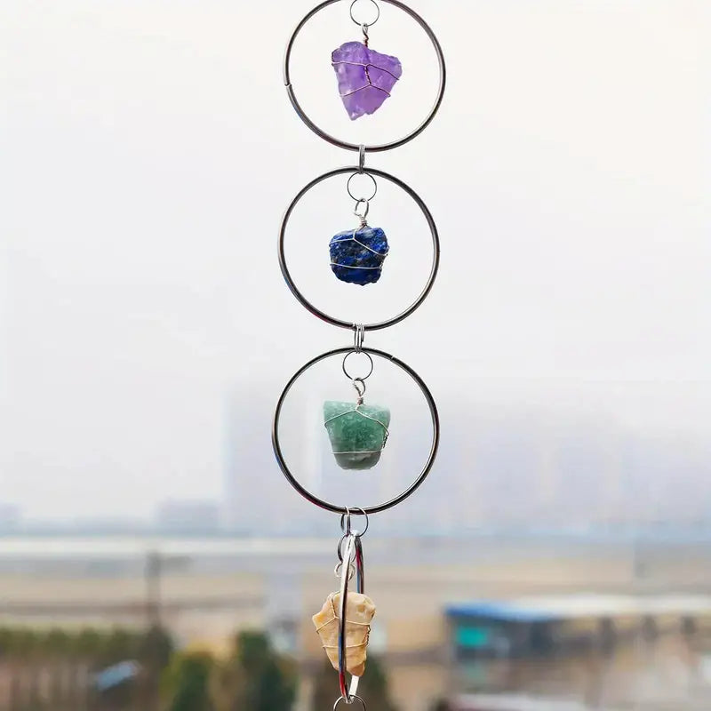 Chakra Crystal Mobile Suncatcher Gold - Boho Gypsy